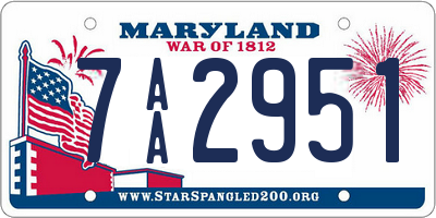 MD license plate 7AA2951