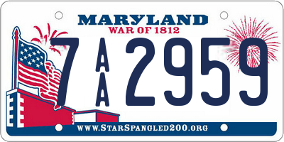 MD license plate 7AA2959