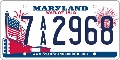 MD license plate 7AA2968