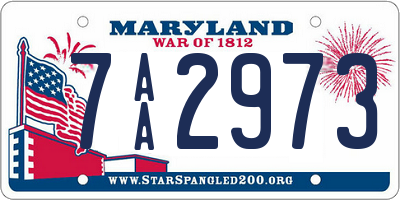 MD license plate 7AA2973