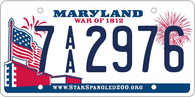 MD license plate 7AA2976
