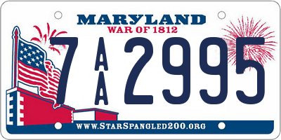 MD license plate 7AA2995