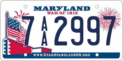 MD license plate 7AA2997