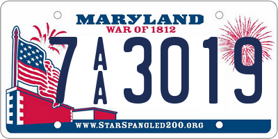 MD license plate 7AA3019
