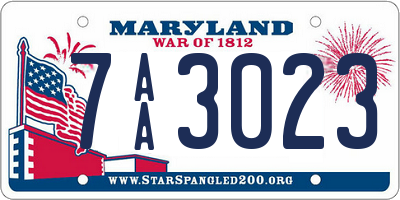 MD license plate 7AA3023