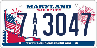 MD license plate 7AA3047