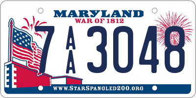 MD license plate 7AA3048