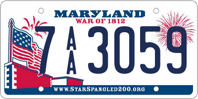 MD license plate 7AA3059