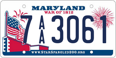 MD license plate 7AA3061