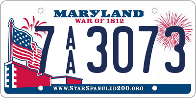 MD license plate 7AA3073