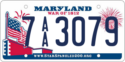 MD license plate 7AA3079