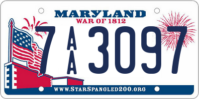 MD license plate 7AA3097