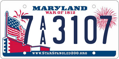 MD license plate 7AA3107