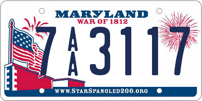 MD license plate 7AA3117