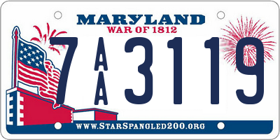 MD license plate 7AA3119