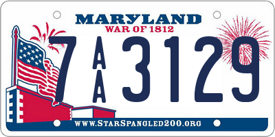 MD license plate 7AA3129