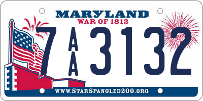 MD license plate 7AA3132