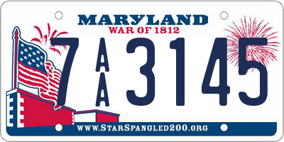 MD license plate 7AA3145