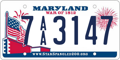 MD license plate 7AA3147