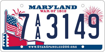 MD license plate 7AA3149