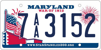 MD license plate 7AA3152