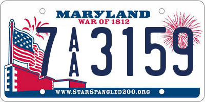 MD license plate 7AA3159