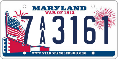 MD license plate 7AA3161