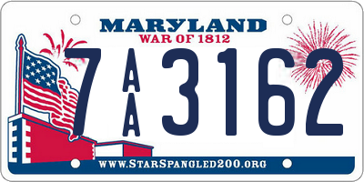 MD license plate 7AA3162