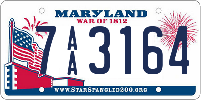 MD license plate 7AA3164