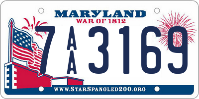 MD license plate 7AA3169