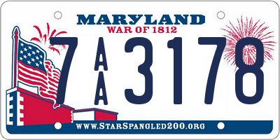 MD license plate 7AA3178