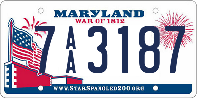 MD license plate 7AA3187