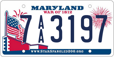 MD license plate 7AA3197