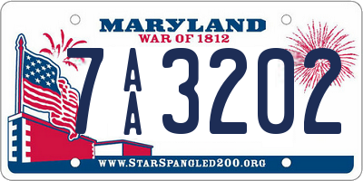 MD license plate 7AA3202