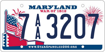 MD license plate 7AA3207