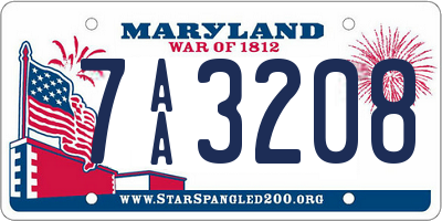 MD license plate 7AA3208