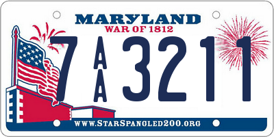 MD license plate 7AA3211