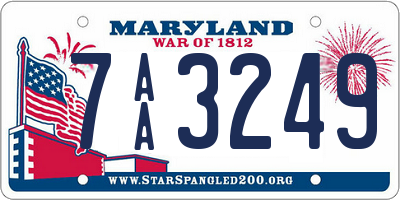 MD license plate 7AA3249
