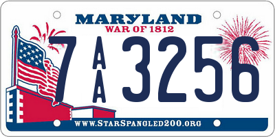 MD license plate 7AA3256