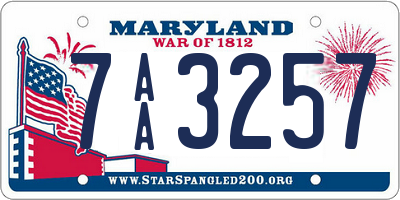 MD license plate 7AA3257