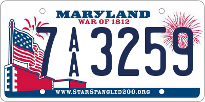 MD license plate 7AA3259