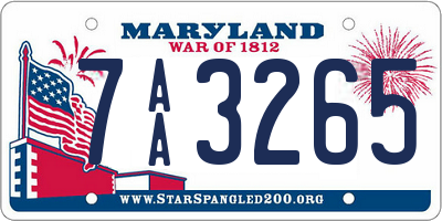 MD license plate 7AA3265