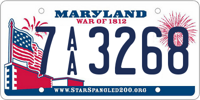 MD license plate 7AA3268