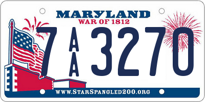 MD license plate 7AA3270