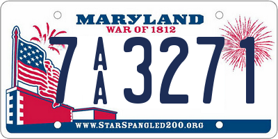 MD license plate 7AA3271