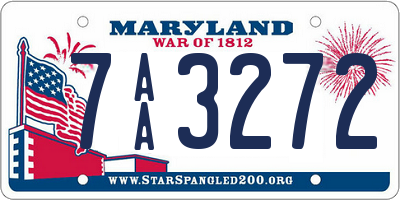 MD license plate 7AA3272