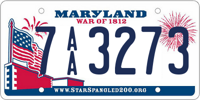 MD license plate 7AA3273