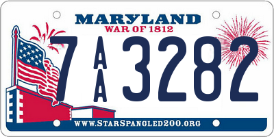 MD license plate 7AA3282