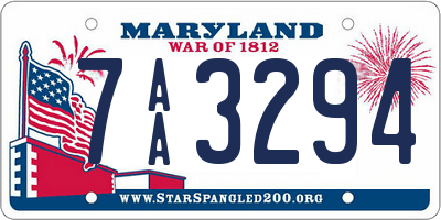 MD license plate 7AA3294
