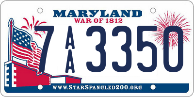 MD license plate 7AA3350